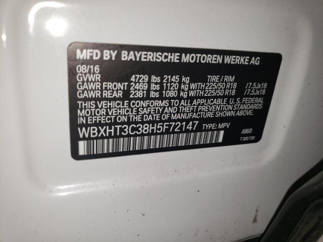 WBXHT3C38H5F72147 - 2017 BMW X1 XDRIVE28I WHITE photo 12