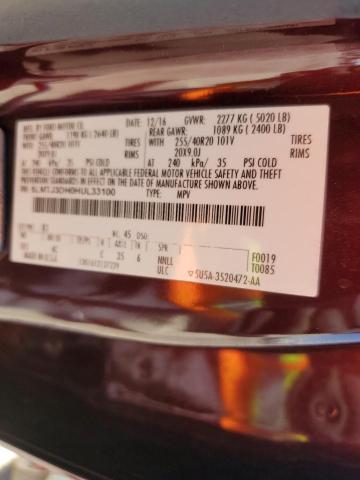 5LMTJ3DH0HUL33100 - 2017 LINCOLN MKC RESERVE ბურგუნდია ფოტო 12