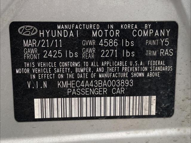 KMHEC4A43BA003893 - 2011 HYUNDAI SONATA HYBRID SILVER photo 10