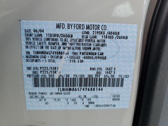 1LNHM86S74Y688144 - 2004 LINCOLN LS 奶油色 照片 12