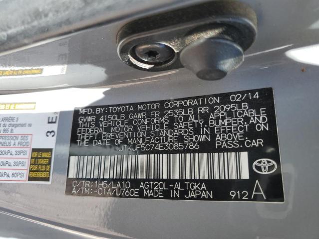 JTKJF5C74E3085786 - 2014 TOYOTA SCION TC GRAY photo 12