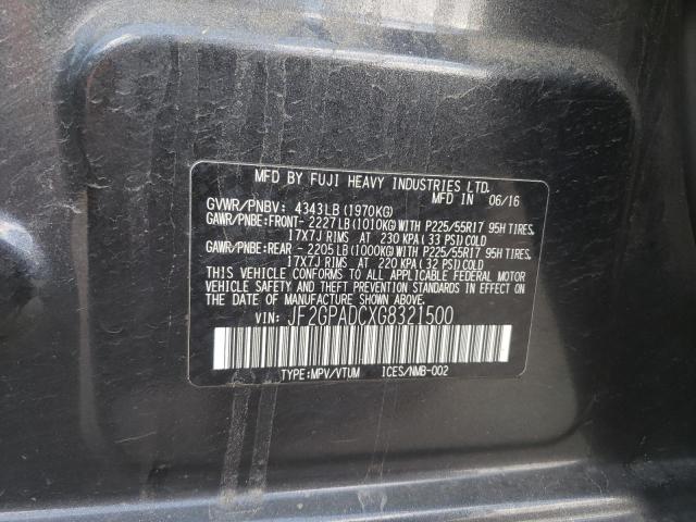 JF2GPADCXG8321500 - 2016 SUBARU CROSSTREK PREMIUM 石墨色 照片 14