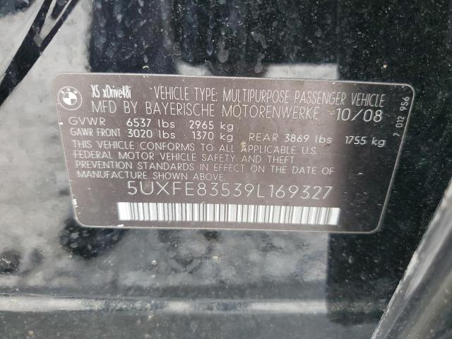 5UXFE83539L169327 - 2009 BMW X5 XDRIVE48I BLACK photo 13