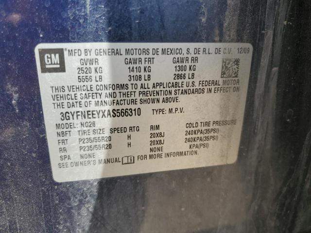 3GYFNEEYXAS566310 - 2010 CADILLAC SRX PERFORMANCE COLLECTION Көк фото 13