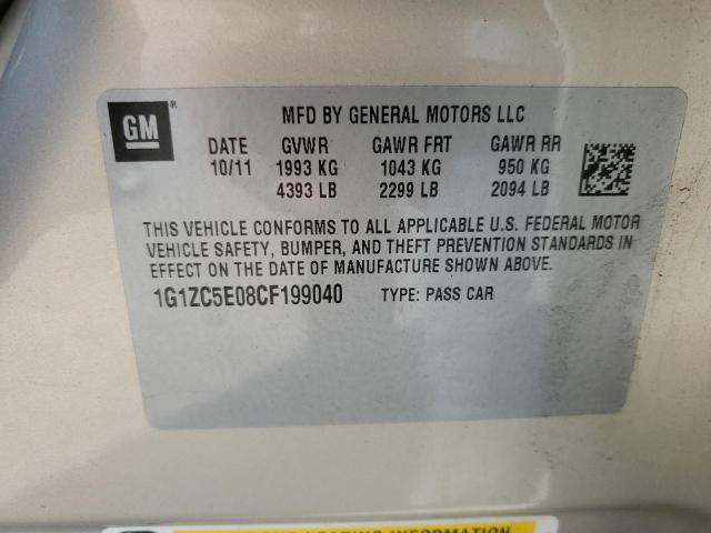 1G1ZC5E08CF199040 - 2012 CHEVROLET MALIBU 1LT TAN photo 12