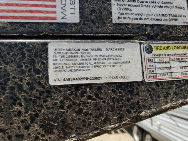 4A93A4826NH220021 - 2022 AMERICAN MOTORS TRAILER BLACK photo 10