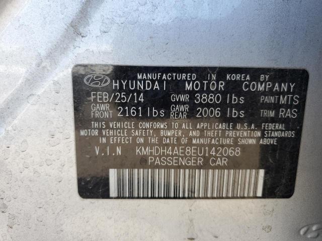 KMHDH4AE8EU142068 - 2014 HYUNDAI ELANTRA SE SILVER photo 12