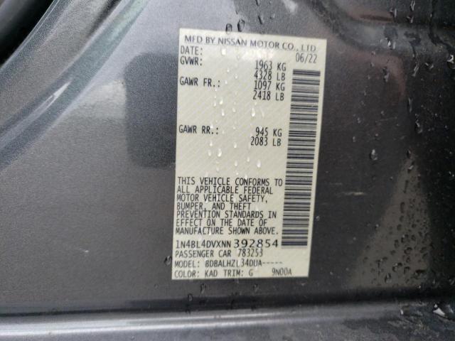 1N4BL4DVXNN392854 - 2022 NISSAN ALTIMA SV GRAY photo 12