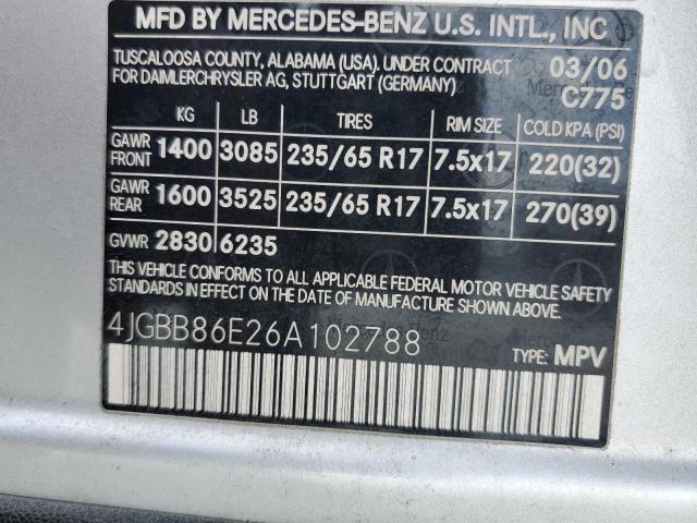 4JGBB86E26A102788 - 2006 MERCEDES-BENZ ML 350 SILVER photo 13