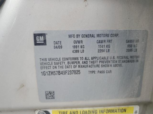 1G1ZH57B49F237825 - 2009 CHEVROLET MALIBU 1LT GOLD photo 12