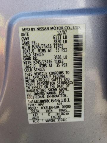 5N1AR18B98C646181 - 2008 NISSAN PATHFINDER S 灰色 照片 13