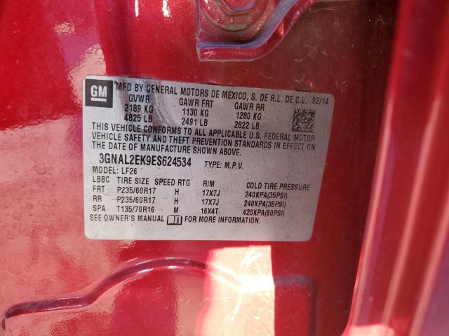 3GNAL2EK9ES624534 - 2014 CHEVROLET CAPTIVA LS 红色 照片 12