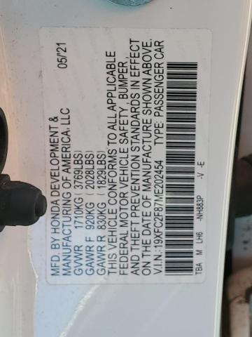 19XFC2F87ME202454 - 2021 HONDA CIVIC SPORT 白色 照片 12