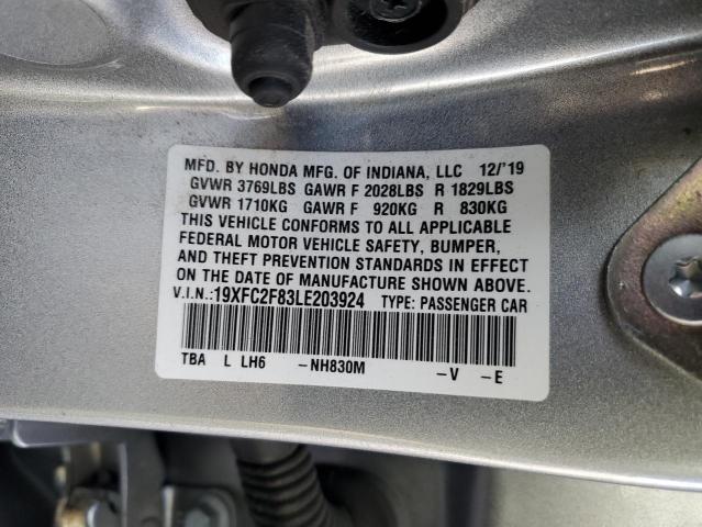 19XFC2F83LE203924 - 2020 HONDA CIVIC SPORT 银色 照片 12