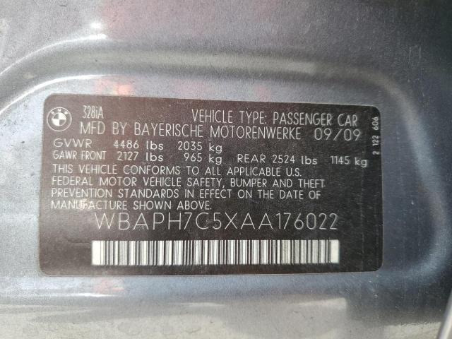 WBAPH7C5XAA176022 - 2010 BMW 328 I SILVER photo 12