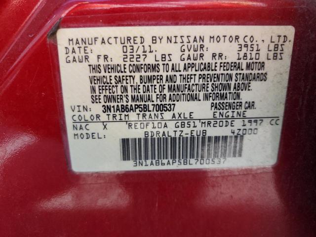 3N1AB6AP5BL700537 - 2011 NISSAN SENTRA 2.0 RED photo 12