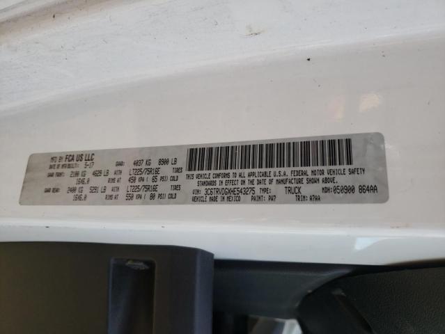 3C6TRVDGXHE543275 - 2017 RAM PROMASTER 2500 HIGH Ақ фото 13