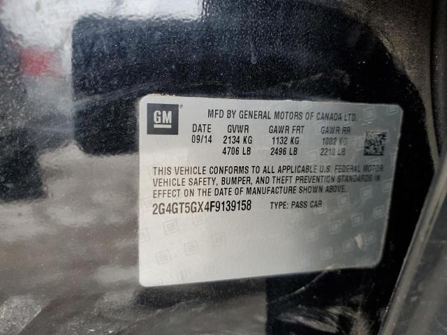 2G4GT5GX4F9139158 - 2015 BUICK REGAL GS BLACK photo 13