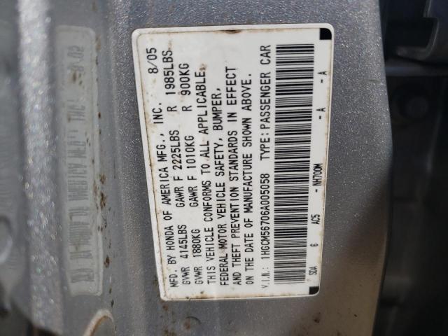 1HGCM56706A005058 - 2006 HONDA ACCORD EX SILVER photo 13