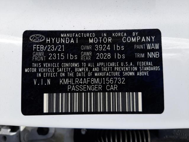 KMHLR4AF8MU156732 - 2021 HYUNDAI ELANTRA N LINE WHITE photo 12