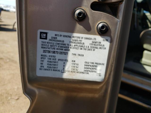 2GTEK19B751287021 - 2005 GMC NEW SIERRA K1500 TAN photo 12