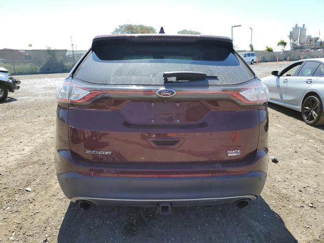 2FMPK4J90HBB46076 - 2017 FORD EDGE SEL MAROON photo 6