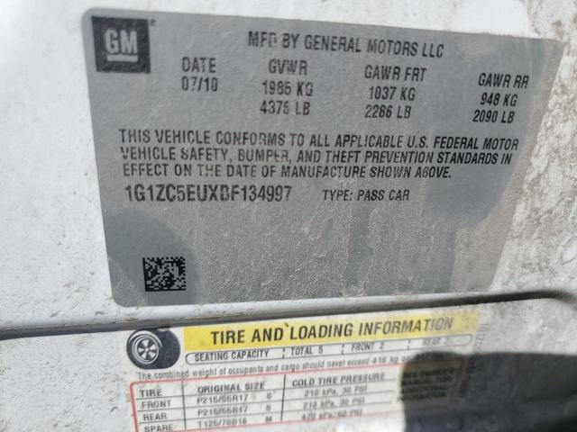 1G1ZC5EUXBF134997 - 2011 CHEVROLET MALIBU 1LT 白色 照片 12