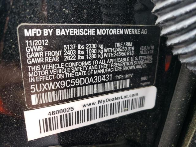 5UXWX9C59D0A30431 - 2013 BMW X3 XDRIVE28I BLACK photo 13