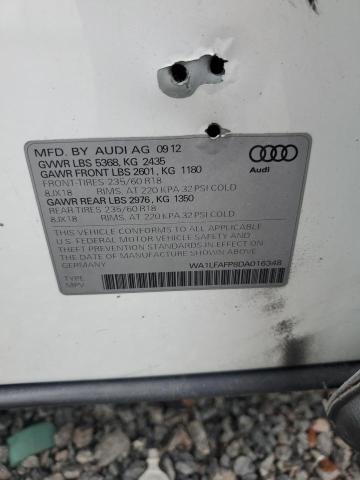 WA1LFAFP8DA016348 - 2013 AUDI Q5 PREMIUM PLUS WHITE photo 13