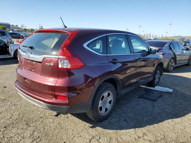 5J6RM4H30FL064090 - 2015 HONDA CR-V LX BURGUNDY photo 3