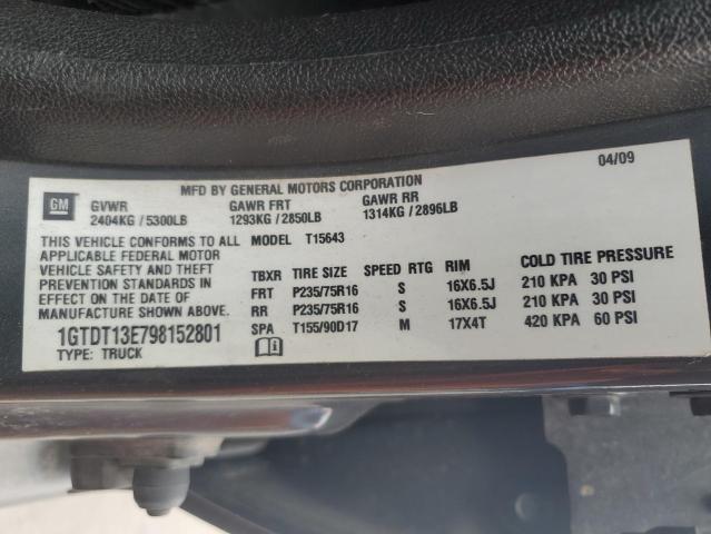 1GTDT13E798152801 - 2009 GMC CANYON CHARCOAL photo 12