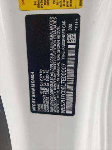 WBS2U7C06L7E00007 - 2020 BMW M2 COMPETITION WHITE photo 13