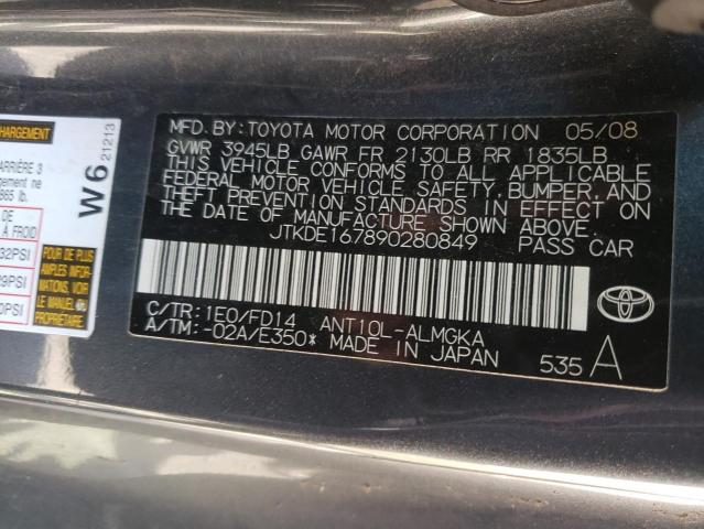 JTKDE167890280849 - 2009 SCION TC GRAY photo 12