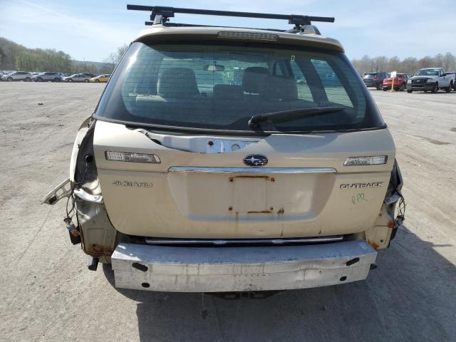 4S4BP60C386364922 - 2008 SUBARU OUTBACK GOLD photo 6