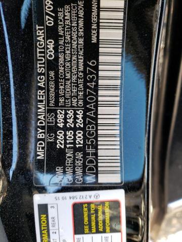 WDDHF5GB7AA074376 - 2010 MERCEDES-BENZ E 350 BLACK photo 12