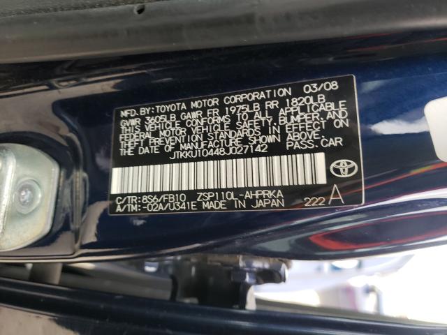 JTKKU10448J027142 - 2008 SCION XD BLUE photo 10