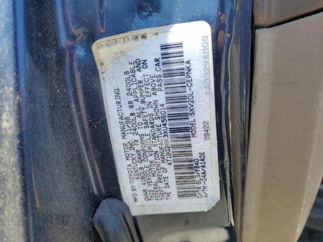 4T1BG28K3XU456014 - 1999 TOYOTA CAMRY CE BLUE photo 12