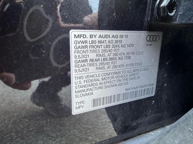 WA1VAAF76KD010048 - 2019 AUDI Q7 PRESTIGE 黑色 照片 10