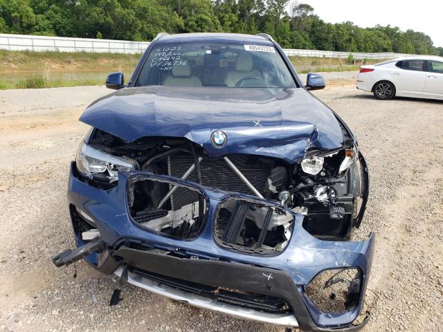 5UXTR7C51KLF36736 - 2019 BMW X3 SDRIVE30I BLUE photo 5