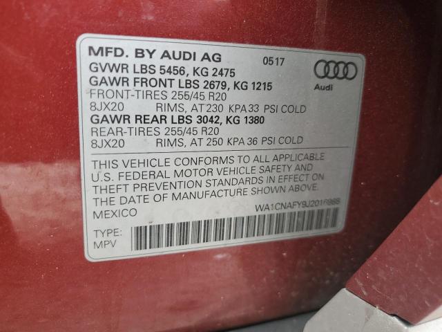 WA1CNAFY9J2016988 - 2018 AUDI Q5 PRESTIGE RED photo 14