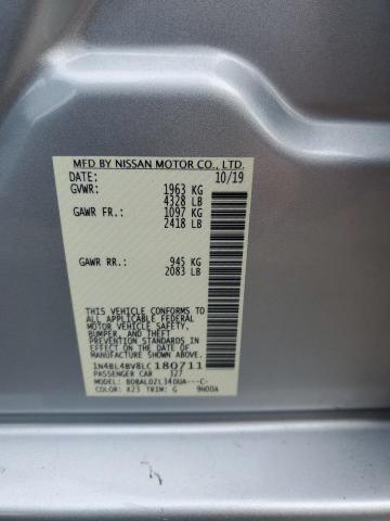 1N4BL4BV8LC180711 - 2020 NISSAN ALTIMA S SILVER photo 13