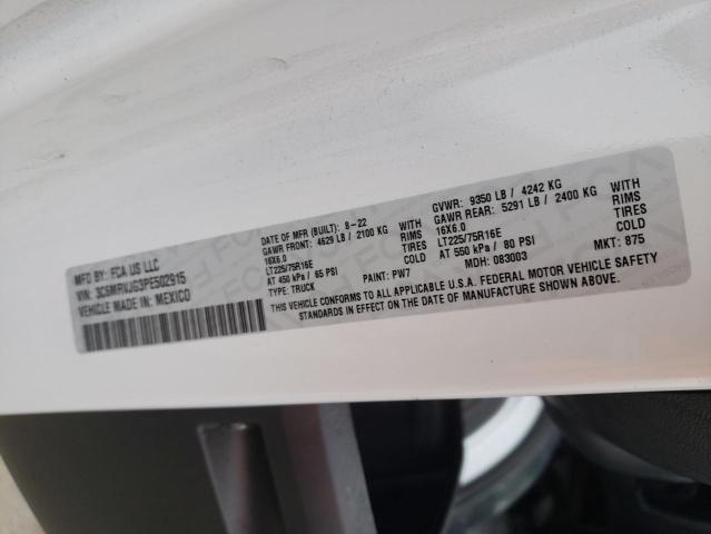 3C6MRVJG3PE502915 - 2023 RAM PROMASTER 3500 HIGH თეთრი ფოტო 13