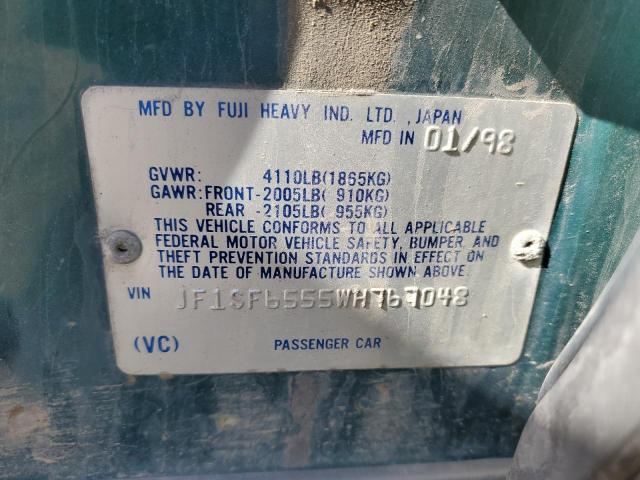 JF1SF6555WH767048 - 1998 SUBARU FORESTER S GREEN photo 12