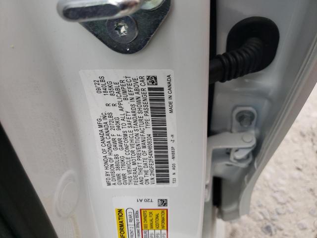 2HGFE2F54NH606304 - 2022 HONDA CIVIC SPORT 白色 照片 12