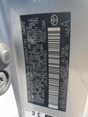 JTKJF5C76C3043651 - 2012 TOYOTA SCION TC SILVER photo 13