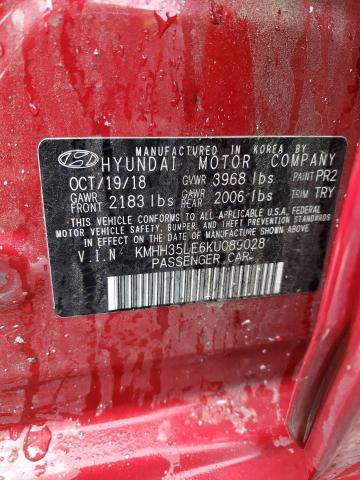 KMHH35LE6KU089028 - 2019 HYUNDAI ELANTRA GT RED photo 12