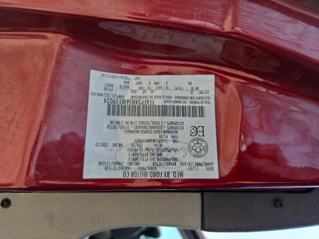 1FAFP34N56W159024 - 2006 FORD FOCUS ZX4 BURGUNDY photo 10