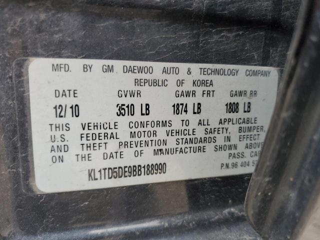 KL1TD5DE9BB188990 - 2011 CHEVROLET AVEO LS 黑色 照片 13