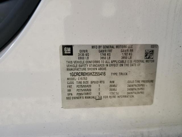 1GCRCREH9HZ255416 - 2017 CHEVROLET SILVERADO C1500 LT WHITE photo 12