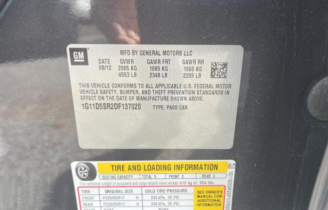 1G11D5SR2DF137020 - 2013 CHEVROLET MALIBU 1LT 石墨色 照片 10